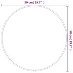 vidaXL Miroir mural Noir Ø 50 cm Rond