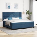 vidaXL Lit à ressorts avec matelas & LED Bleu 200x200 cm Tissu