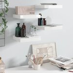 vidaXL Étagère murale flottante 4 Pièces Blanc brillant 23x23 5x3 8cm MDF