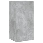 vidaXL Meuble TV muraux 3 Pièces avec lumières LED gris béton