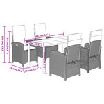 vidaXL Ensemble à manger de jardin coussins 5 Pièces mélange beige rotin