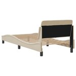 vidaXL Cadre de lit avec tête de lit sans matelas crème 90x200cm tissu