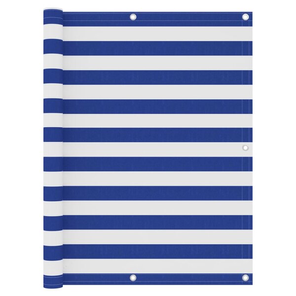 vidaXL Écran de balcon Blanc et bleu 120x300 cm Tissu Oxford
