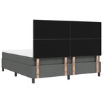 vidaXL Lit à sommier gris foncé super king en tissu