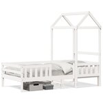 vidaXL Cadre de lit avec toit sans matelas blanc 100x200 cm