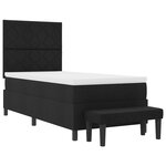 vidaXL Lit à ressort avec matelas et banc noir 90x200 cm tissu