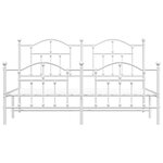 vidaXL Cadre de lit métal sans matelas et pied de lit blanc 180x200 cm