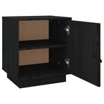 vidaXL Table de chevet Noir 40x34x45 cm Bois de pin massif