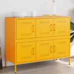 vidaXL Buffet jaune moutarde 100 5x39x79 cm acier laminé à froid