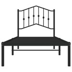 vidaXL Cadre de lit métal avec tête de lit noir 90x190 cm