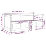 vidaXL Lit de jour sans matelas blanc 90x190 cm bois de pin massif