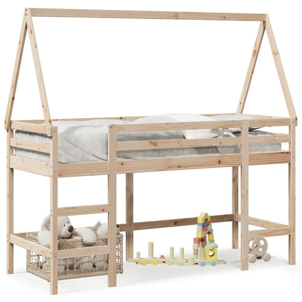 vidaXL Lit superposé avec échelle et toit sans matelas 80x200 cm