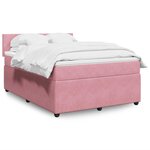 vidaXL Sommier à lattes de lit avec matelas Rose 140x190 cm Velours