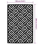 vidaXL Tapis d'extérieur Blanc et noir 190x290 cm PP