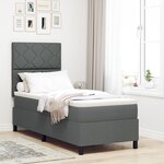 vidaXL Lit avec Sommier et Matelas & LED Gris Foncé 80x200 cm Tissu