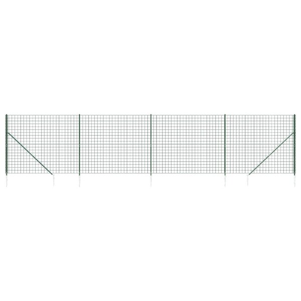 vidaXL Clôture en treillis métallique et piquet d'ancrage vert 2x10m