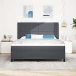 vidaXL Lit à ressorts avec matelas gris foncé