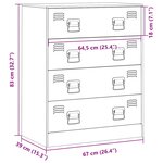 vidaXL Buffet noir 67x39x83 cm acier