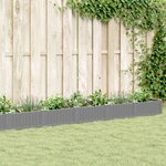 vidaXL Jardinière avec piquets gris clair 362 5x42 5x28 5 cm PP