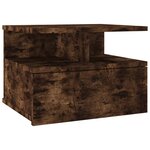 vidaXL Tables de chevet flottantes 2 Pièces Chêne fumé Bois d’ingénierie