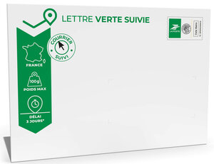 Prêt-à-Poster - Lettre verte suivie - 100g - Format C5 - Enveloppe à l'unité