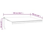 vidaXL Auvent rétractable automatique jaune et blanc 5x3 m