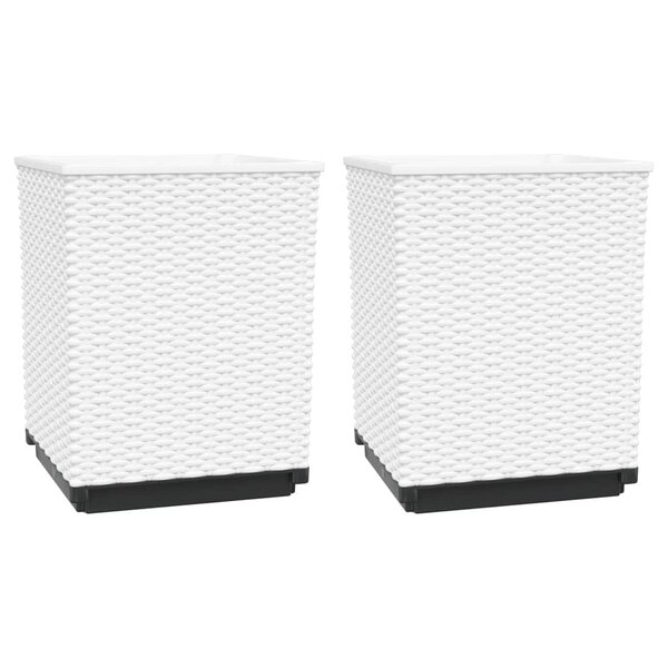 vidaXL Jardinières 2 Pièces blanc 30x30x37 cm polypropylène