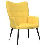 vidaXL Chaise de relaxation avec tabouret Jaune moutarde Tissu