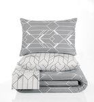Parure de lit grise AGATHA 240 x 220 cm