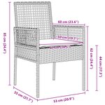 Ensemble de salle à manger de jardin 5 pièces avec coussins en poly rattan noir