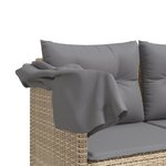 vidaXL Salon de jardin avec coussins 5 Pièces beige résine tressée