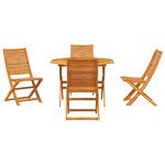Ensemble de salle à manger de jardin 5 pièces en bois massif d'acacia