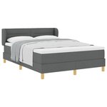 Lit Box Spring vidaXL avec Matelas Gris Foncé 160x200 cm en Tissu