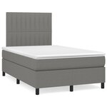 vidaXL Sommier à lattes de lit avec matelas gris foncé 120x190cm tissu