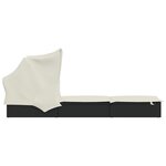 vidaXL Transat avec toit pliable noir 213x63x97 cm résine tressée