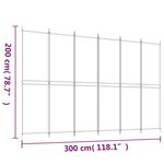 vidaXL Cloison de séparation 6 panneaux Marron 300x200 cm Tissu