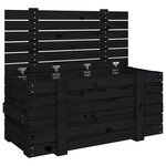 vidaXL Boîte de rangement Noir 91x40 5x42 cm Bois massif de pin
