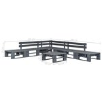 Salon de jardin meuble d'extérieur ensemble de mobilier palette 6 pièces bois gris 02_0018466