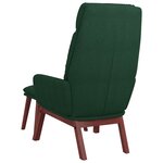 vidaXL Chaise de relaxation avec tabouret Vert foncé Tissu