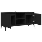 vidaXL Meuble TV avec pieds en métal Noir 103 5x35x50 cm