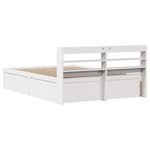 vidaXL Cadre de lit et tête de lit blanc 140x190 cm bois de pin massif