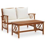 Salon de jardin meuble d'extérieur ensemble de mobilier 2 pièces avec coussins bois d'acacia solide 02_0015882