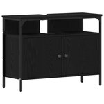 vidaXL Ensemble de meubles de salle de bain 3 pièces en bois d'ingénierie noir chêne