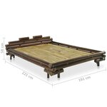 vidaXL Cadre de lit sans matelas marron foncé bambou 140x200 cm
