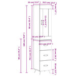vidaXL Buffet haut Blanc 34 5x34x180 cm Bois d'ingénierie