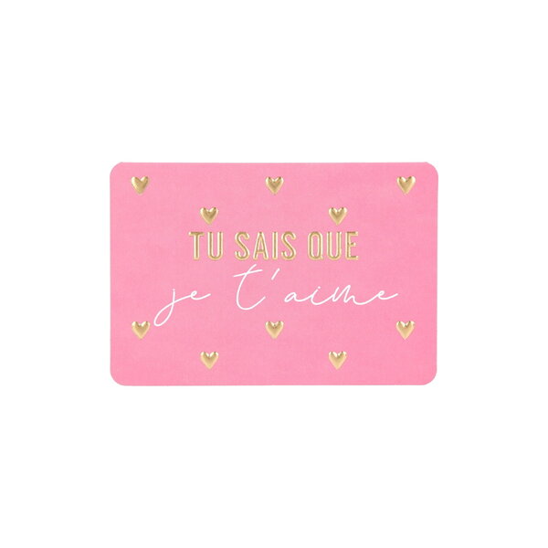 Mini carte de voeux avec enveloppe - amour / amitié - tu sais que je t' aime