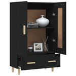 vidaXL Buffet haut noir 70x31x115 cm bois d'ingénierie