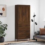 vidaXL Buffet haut Chêne marron 69 5x34x180 cm Bois d'ingénierie