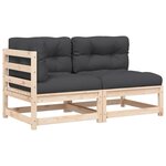vidaXL Canapé de jardin avec coussins 2 places bois de pin massif