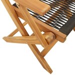 vidaXL Ensemble à manger de jardin 7Pièces noir polypropylène bois massif